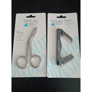 beauty 360 ergo tweezers and brow brush & lash comb perfector set